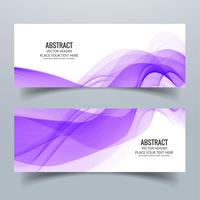 Modern colorful banner set with header wave vector