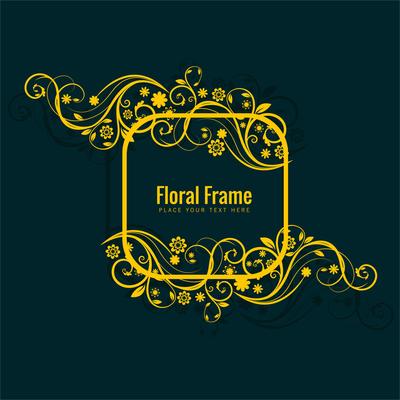 Abstract decorative floral frame design