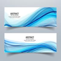 Modern colorful banner set with header wave vector