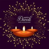 Celebration Happy Diwali decorative oil lamp background vector