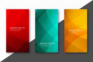 Abstract colorful banners set design template vector