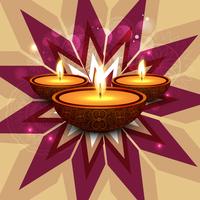 Happy diwali diya oil lamp festival background illustration vector