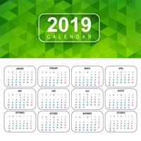 Calendario para el vector de fondo 2019