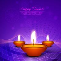 Happy diwali diya oil lamp festival background illustration vector