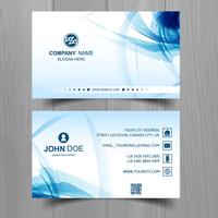 Abstract stylish wave business card template design vector