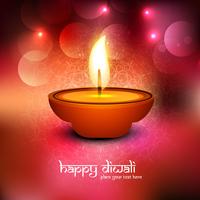 Happy diwali diya oil lamp festival background illustration vector