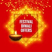 Happy diwali diya oil lamp festival background illustration vector