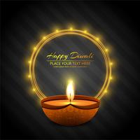 Happy diwali diya oil lamp festival background illustration vector