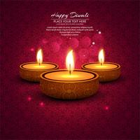 Happy diwali diya oil lamp festival background illustration vector