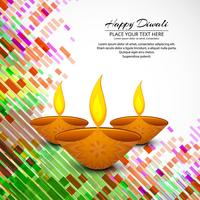 Happy diwali diya oil lamp festival background illustration vector