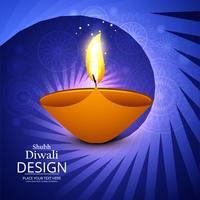 Happy diwali diya oil lamp festival background illustration vector