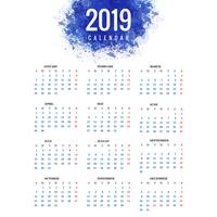 Calendar for 2019  background vector