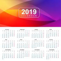 Calendario para el vector de fondo 2019