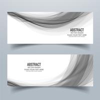 Modern colorful banner set with header wave vector