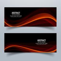 Modern colorful banner set with header wave vector