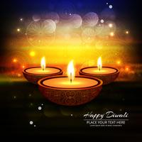 Happy diwali diya oil lamp festival background illustration vector