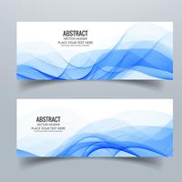 Modern colorful banner set with header wave vector