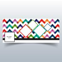 Beautiful colorful pattern facebook timeline banner vector