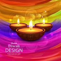 Happy diwali diya oil lamp festival background illustration vector