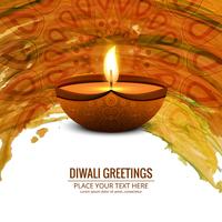 Happy diwali diya oil lamp festival background illustration vector