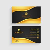 Business card set template creative golden wave design vector