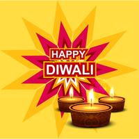 Happy diwali diya oil lamp festival background illustration vector