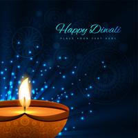 Happy diwali diya oil lamp festival background illustration vector