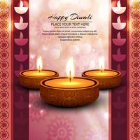 Happy diwali diya oil lamp festival background illustration vector