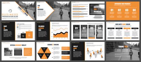 Presentación de negocios en PowerPoint de plantillas de diapositivas a partir de elementos infográficos. vector