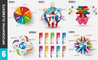 Set of presentation business 3d infographics vector