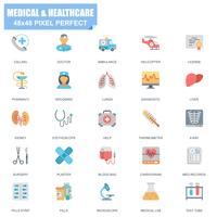 Simple Set of Medical and Healthcare Related Vector Flat Icons