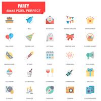 Simple Set of Party Related Vector Flat Icons