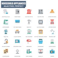 Simple Set of Household Appliances Related Vector Flat Icons