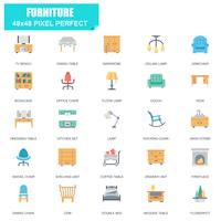 Simple Set of Furniture Related Vector Flat Icons