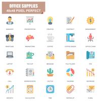 Simple Set of Office Supplies Related Vector Flat Icons