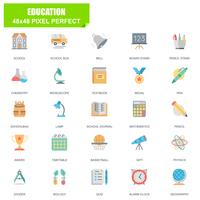 Simple Set of Education Related Vector Flat Icons