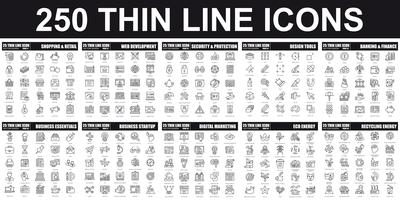 Thin Line Pictogram Icon Pack vector