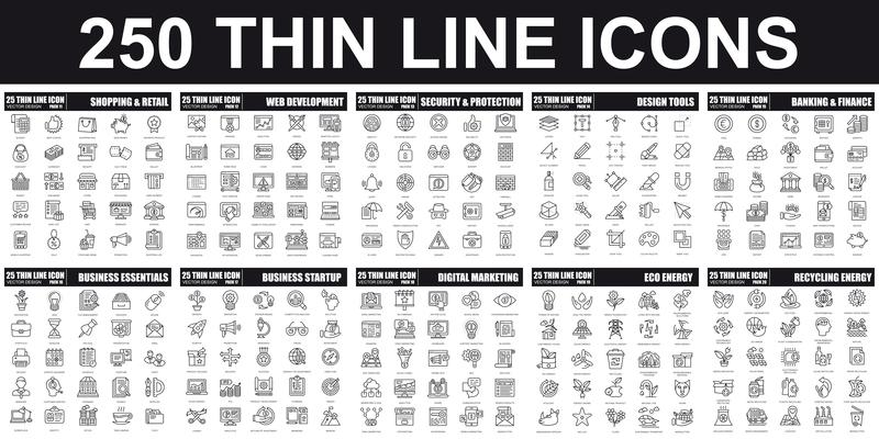 Thin Line Pictogram Icon Pack