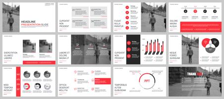 Presentación de negocios en PowerPoint de plantillas de diapositivas a partir de elementos infográficos. vector