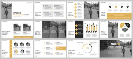 Presentación de negocios en PowerPoint de plantillas de diapositivas a partir de elementos infográficos. vector