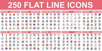 Thin Line Pictogram Icon Pack vector