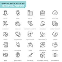 Simple Set Healthcare and Medical Line Icons for Website and Mobile Apps vector