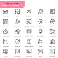 Simple Set Web and Graphic Design Line Icons for Website and Mobile Apps vector