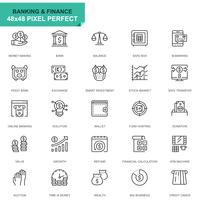 Simple Set Banking and Finance Line Icons for Website and Mobile Apps vector