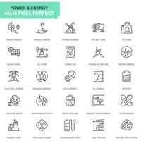 Simple Set Power Industry and Energy Line Icons for Website and Mobile Apps vector