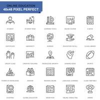 Simple Set Education and Knowledge Line Icons for Website and Mobile Apps vector