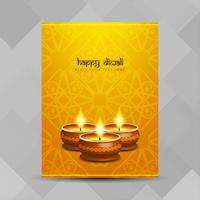 Plantilla de diseño de folleto religioso abstracto feliz Diwali vector