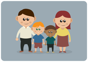 Familia de conciencia de adopción internacional vector