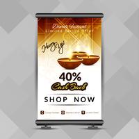 Abstract stylish Happy Diwali roll up banner design template vector