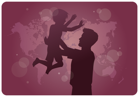 International Adoption Awareness Father Son vector